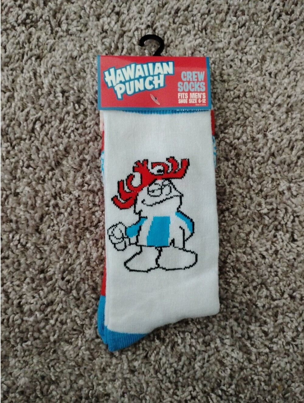 Hawaiian Punch Punchy Mascot Men’s Crew Socks – NWT (Size 6-12)